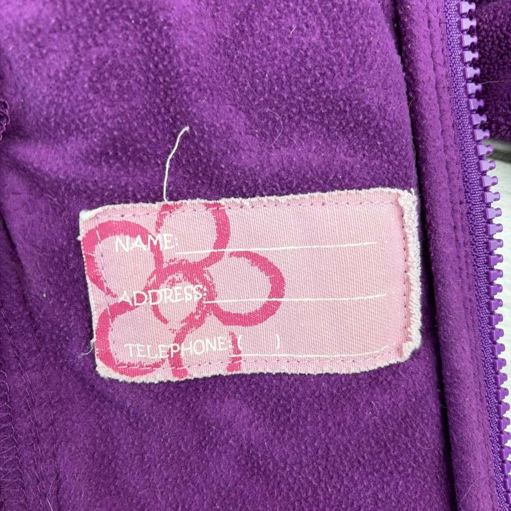 REI Girl's XXS 4/5 Jacket Fleece Full Zip Purple Lightweight Winter Outerwear